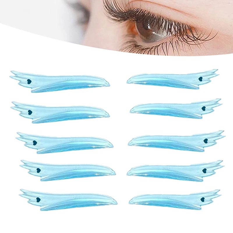 5Pair Silicone Jelly Wings Eyelash Perm Pads 5 Sizes Sticky Lashes Rods Shield Lifting 3D Eyelash Curler Applicator Tools