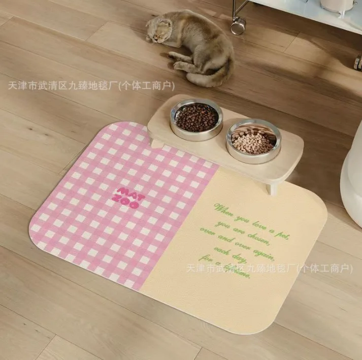 Pet placemat,anti-dirty, splash-resistant and easy-to-clean mat cat and dog bowl mat, eating mat, non-slip and leaking food, view 5