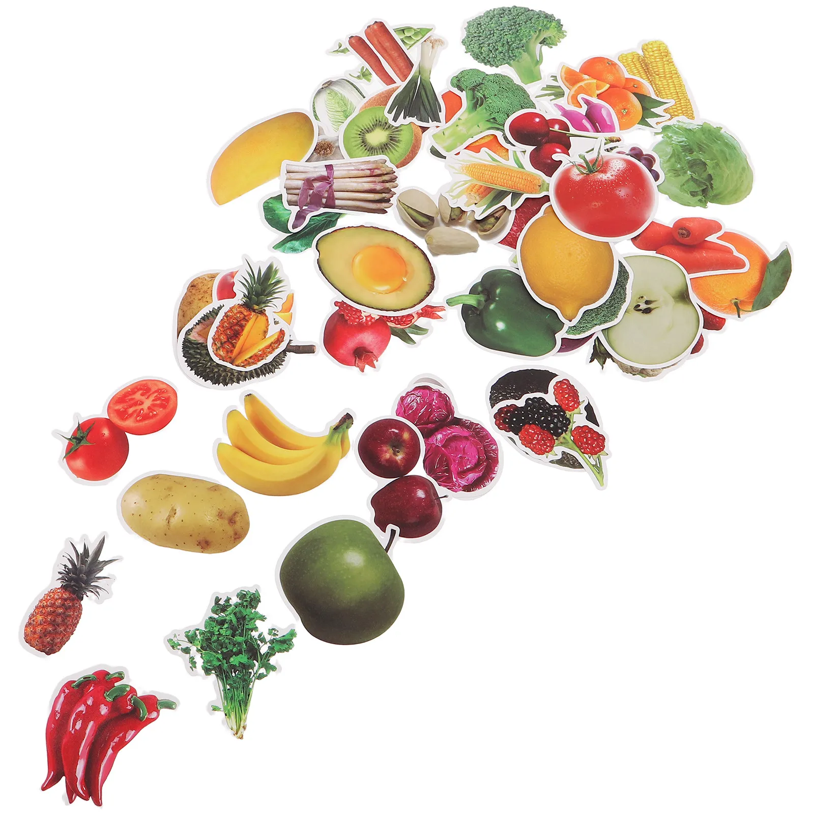 

200Pcs Educational Stickers Waterproof Fruit Vegetable Realistic Stickers for Classroom Home Water Bottle Laptop Decor Arts