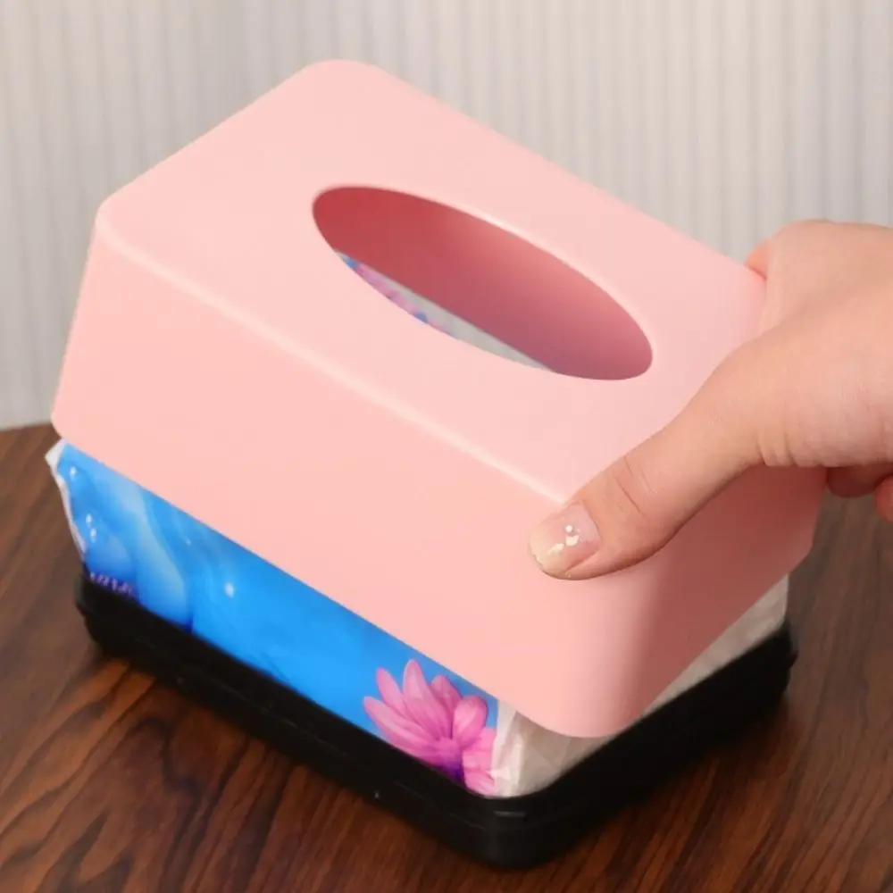 Simplicity Design Plastic Tissue Box Square Solid Color Napkin Holder Durable Paper Towel Box Home Use