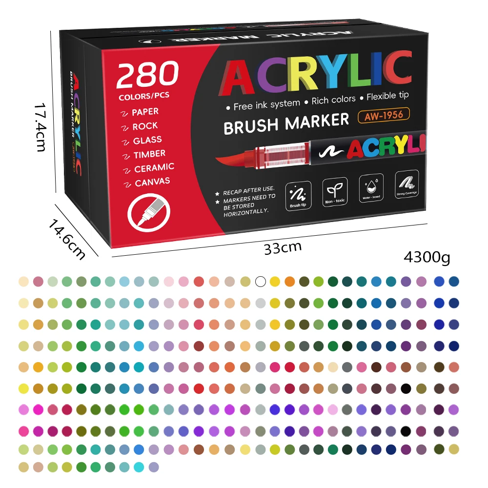 120/168/240/280 Kleuren Art Markers Grote Kleursystemen Zachte Borstel Tip Voor Beginners Voor Schilderen DIY Steen Art Schoolbenodigdheden