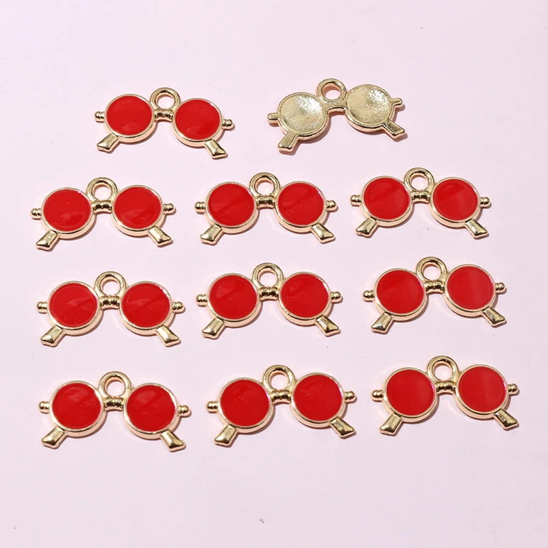 20pcs 10x18mm Enamel Sunglasses Charms Pendant Small Cute DIY Jewelry Making Accessories for Bracelet Earrings Keychains - view 5
