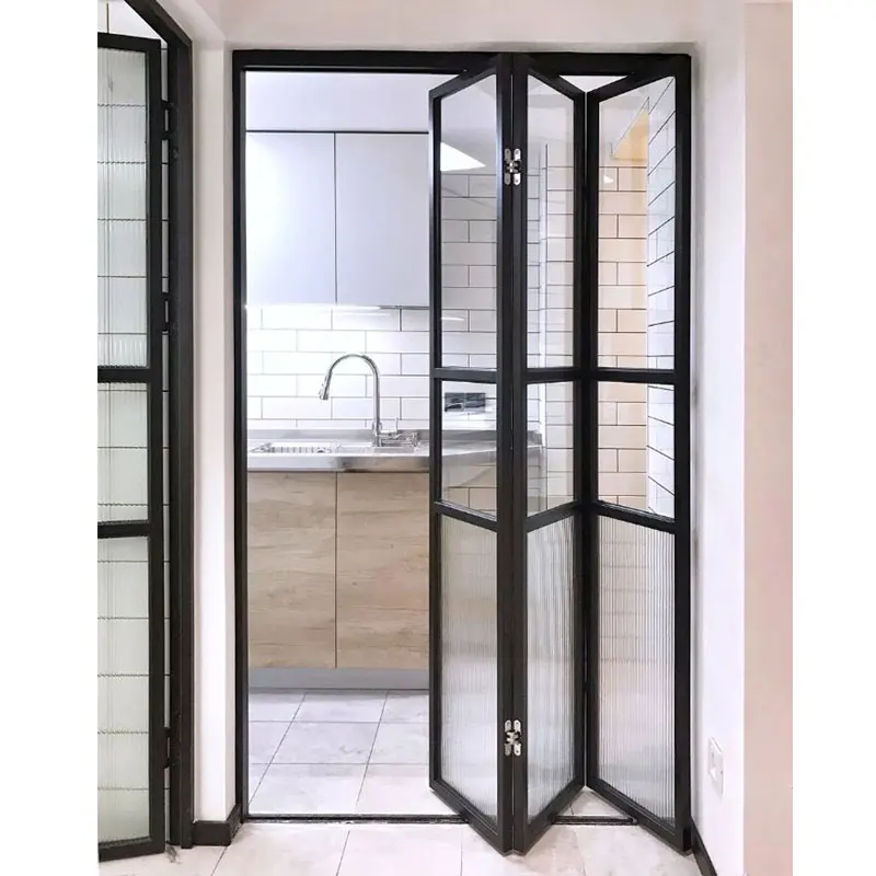 Customization Modern Aluminium Folding Doors Customize Insulated Soundproof Glass Folding Accordion Door