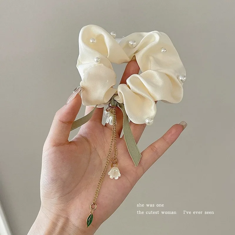 

Корейская резинка для волос в стиле колледж-шик, высококачественная тканевая резинка с кружевом для женщин, для хвоста или пучка, не повреждает волосы