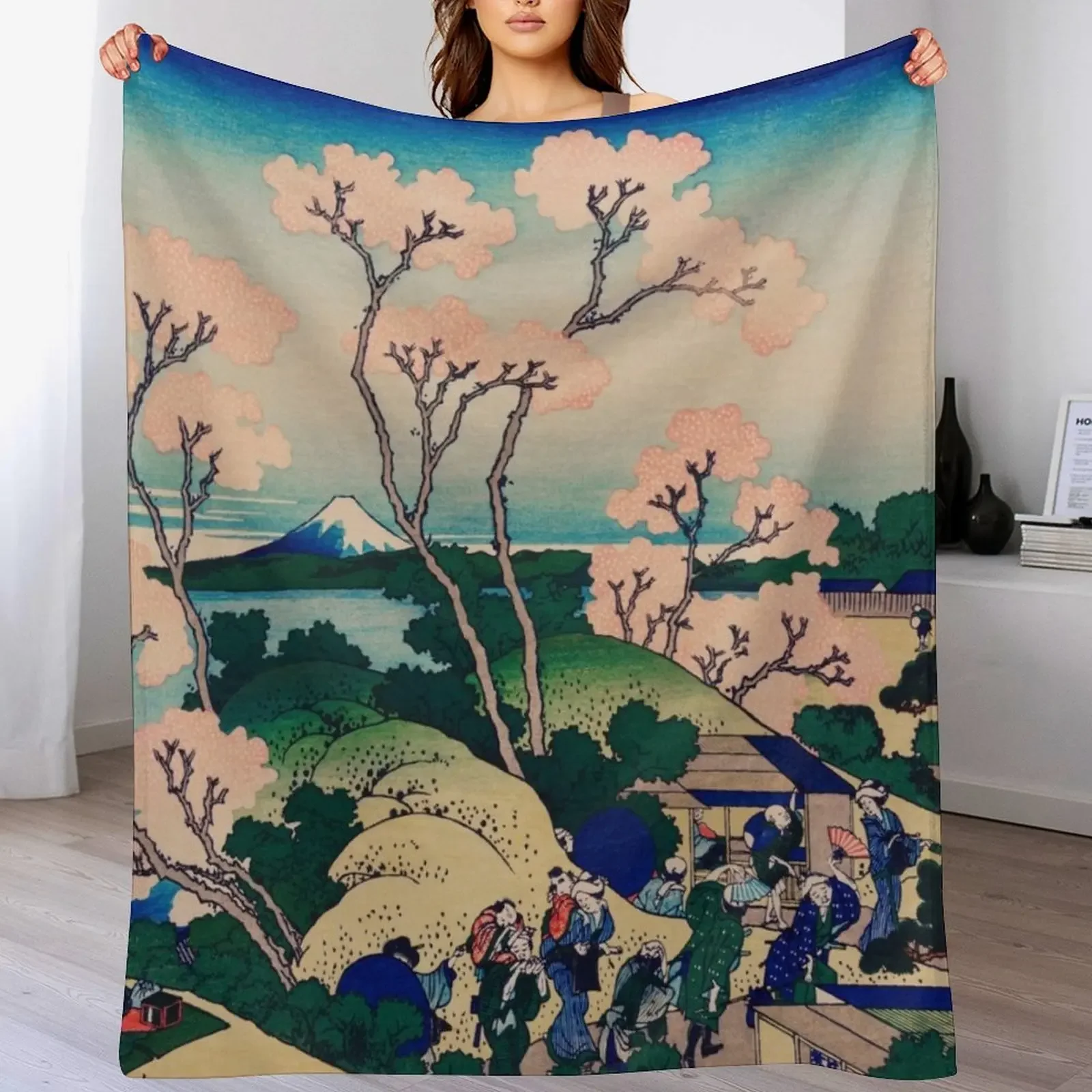 Goten-Yama Hill Shinagawa on the Tōkaidō Throw Blanket Travel Size Cozy Blanket for Plane Train