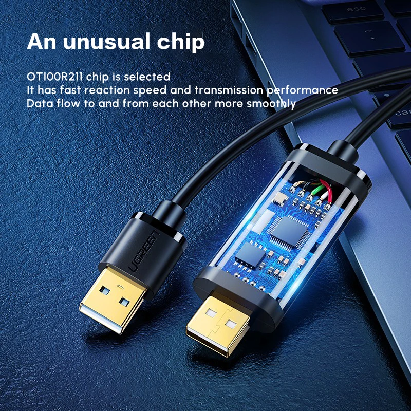 UGREEN USB 2.0 Data Link Cable USB a to USB a  Male to Male Copy Cable for Data Transfer