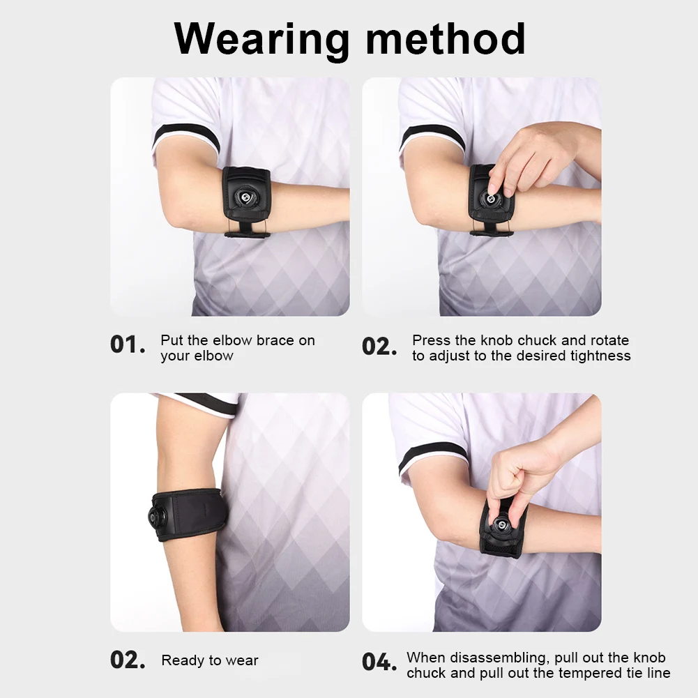 1/2PCS Elbow Brace M/L Tennis Elbow Brace Breathable Arm Support Band Adjustable Non Slip Elbow Guard for Badminton Tennis view 4