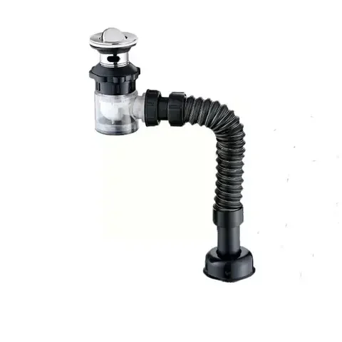 Steel Basin Flip Drain for Bathroom Vanity Sink, ABS Sewer Tools, Fittings Kit, Bottle Hardware Drain, Seven-shaped Trap, Y0a9,