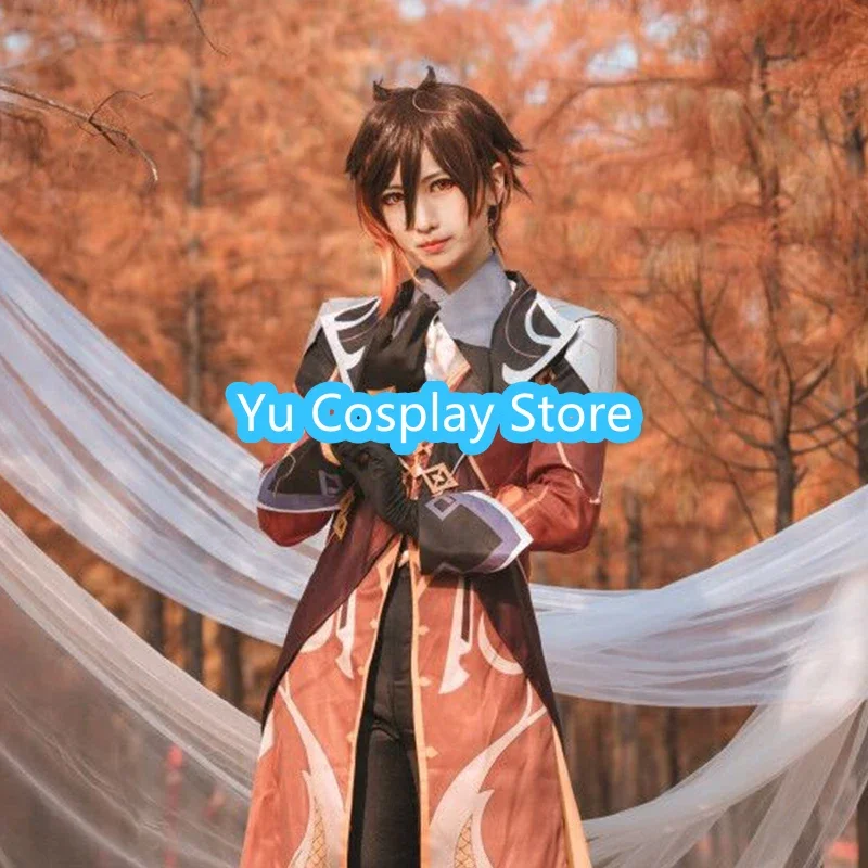 Anime! Genshin Impact Zhongli Cosplay Costume Game Suit Men Fancy Uniforms Halloween Carnival Party Outfits Custom Made