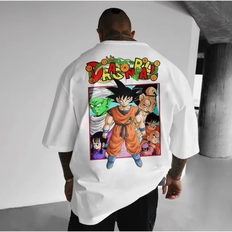 Dragon Ball Print Short Sleeve Cotton T-Shirt Son Goku Vegeta Men Women Clothes Harajuku Y2k Tee Vintage Summer Streetwear Tops view 5