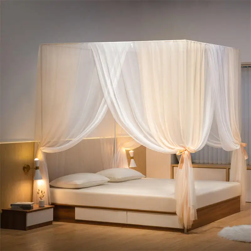 Aesthetic Palace Mosquito net for beds Four Door bed canopy Double Layer Bed Valance Home Decor Anti mosquito bed tent Curtain