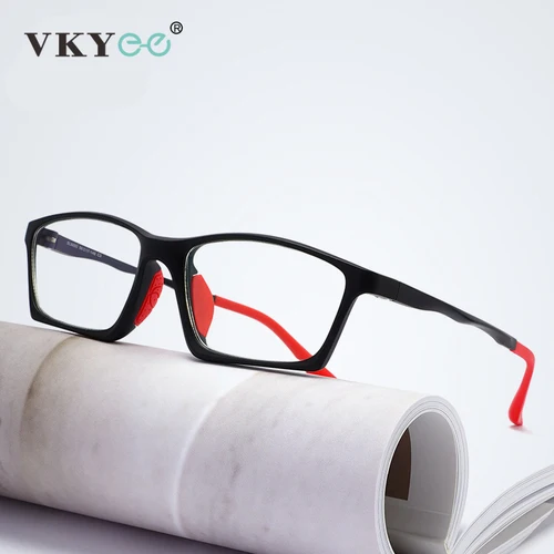 Imagen 2 del producto VICKY, nuevo diseño cuadrado geométrico Simple TR90, gafas de lectura deportivas antiluz azul para hombre, se pueden personalizar con prescripción BL6600