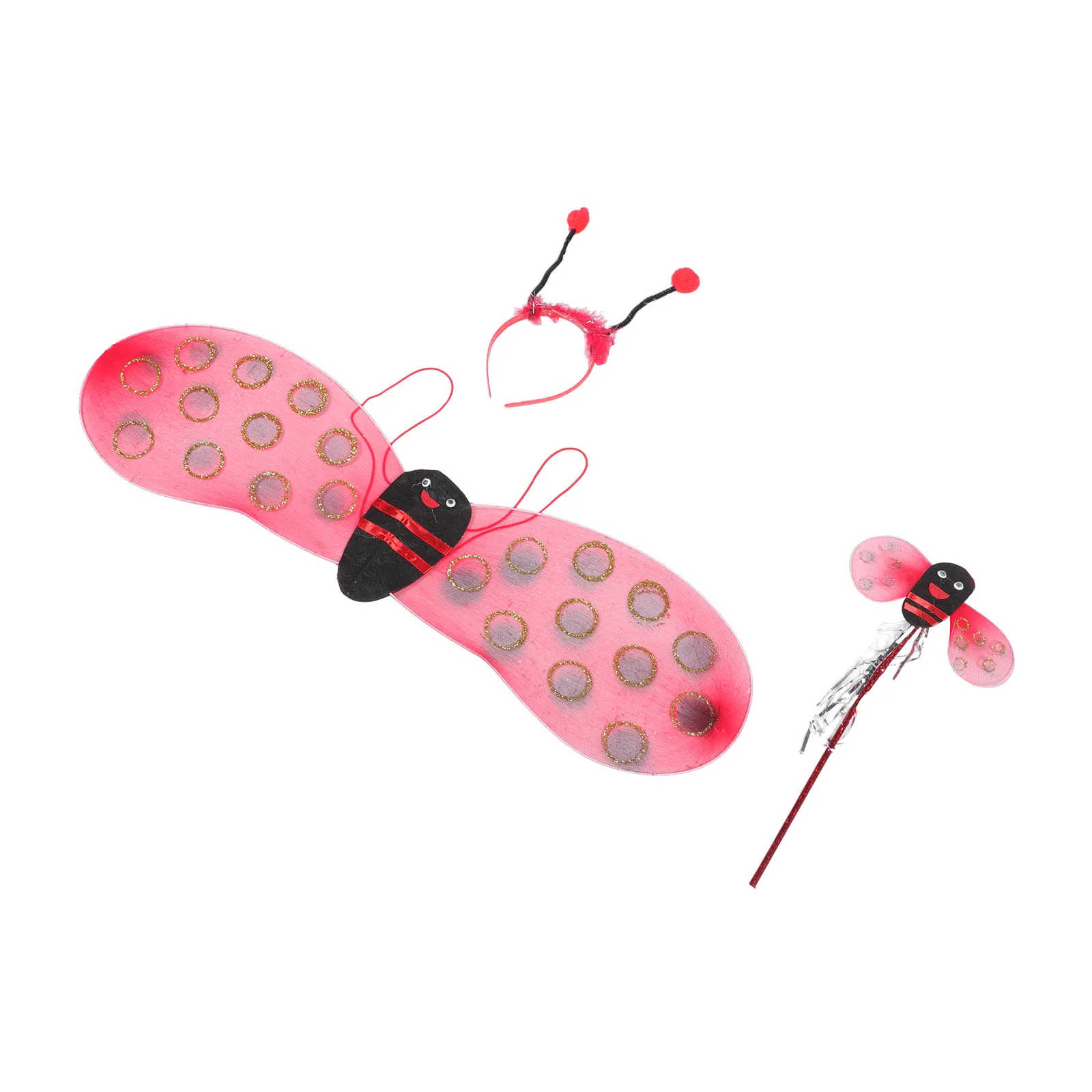 

1 set 1 Set Bee Costume Set For Golden Fairy Wings Headband Wand Cosplay Halloween Party Decoration Accessory Props