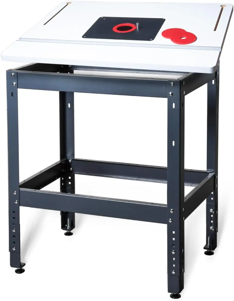 POWERTEC UT1006C Router Table for Woodworking | 24"x32" Table Top with Insert Plate & Rings