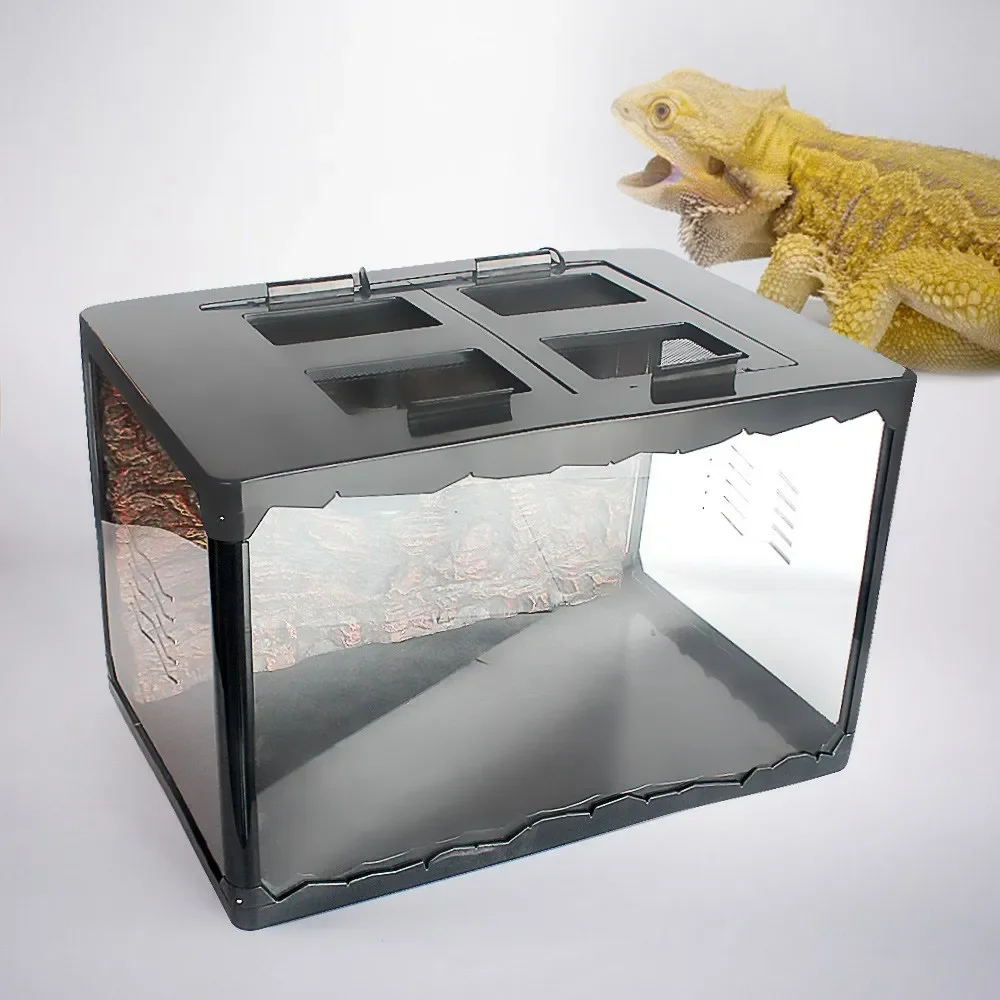 Full Tempered Glass Reptile Terrarium Knock-Down Reptile Tank For Reptiles And Amphibians