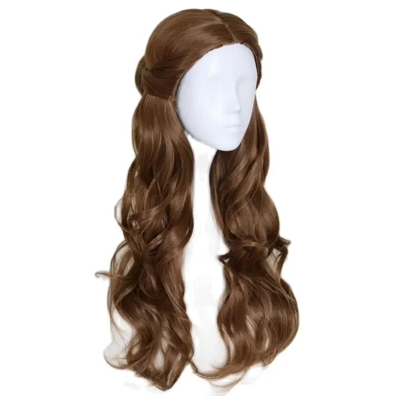 Beauty and the Beast Princess Bella wig Cosplay Costume Women Long Wavy Brown Synthetic Hair Halloween Party Role Play wigs