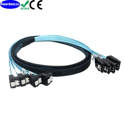 SATA-III Cable 4Pcs/Set-SATA Cable 90-Degree Right-Angle SATA-Data Cable SAS/SATA-12Gbps Cable for Server-Raid SDD HDD CD DVD
