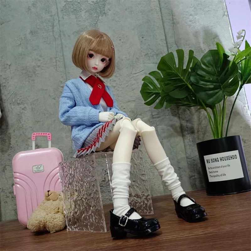 

BJD doll clothes suitable for 1/4 1/5 1/6 size All-match Cardigan sweater suitclothes set doll accessories (1 points)