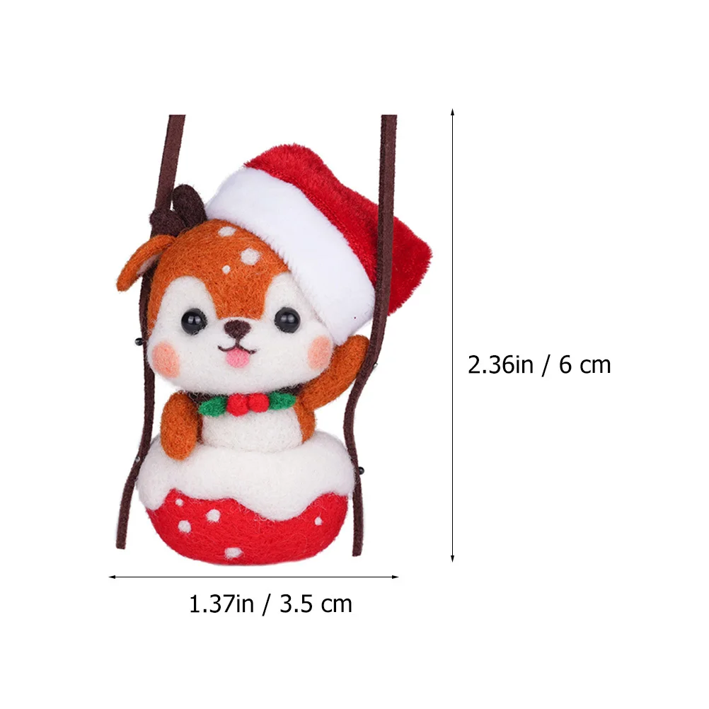 1 مجموعة إبرة التلبيد كيت ورأى الصوف عيد الميلاد قلادة DIY بها بنفسك المواد الحرفية الصوف ورأى الحرفية عدة عدد وأدوات إبرة التلبيد أطقم