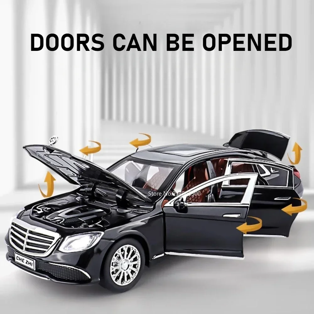 1:24 Scale E-Class E300L GLE350 Car Model Toy Diecast Metal Sound Light Pull Back Vehicles Models Collection Kids Boys Gifts
