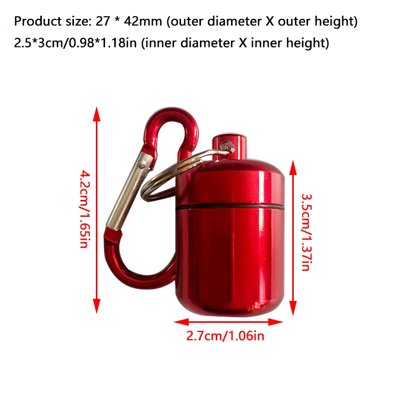 Брелок для ключей из алюминиевого сплава, маленькая коробка для таблеток, чехол для таблеток, водонепроницаемый органайзер для таблеток Stonego, портативный держатель для таблеток, брелок