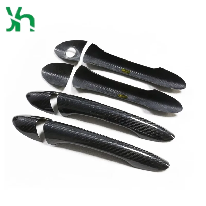 مناسبة لغطاء مقبض الباب من ألياف الكربون سوناتا الحديثة مع مستشعر الدخول بدون مفتاح الخارجي 2011-2015