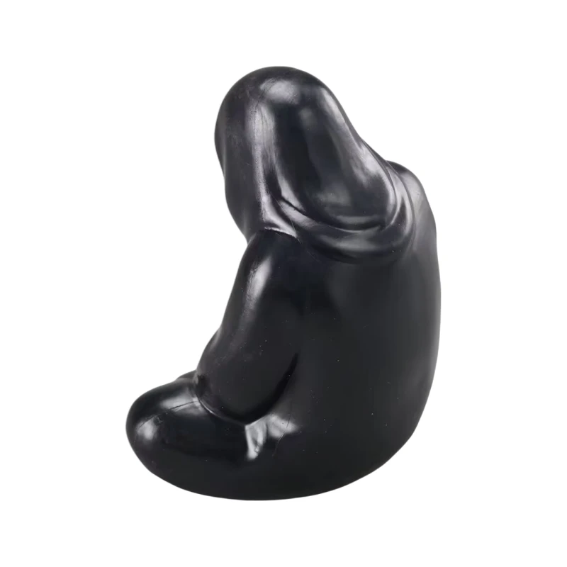 10cm Mysterious Black Clothed Man With No Face Buddha Darkness Sit In Meditation PVC Model Action Figure Statue Dark Anime Model