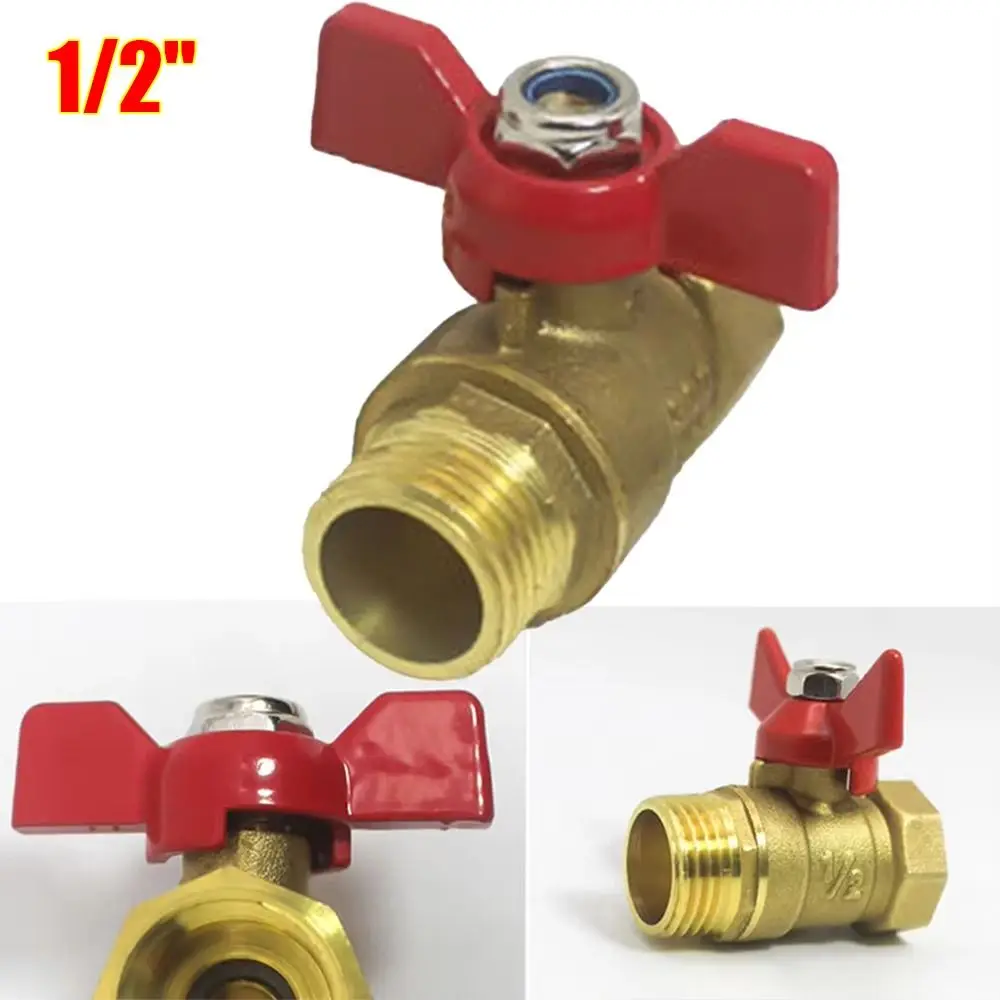 1Pcs Brass Shut Off Valve Butterfly Stem Heavy Duty Butterfly Valve Full Flow Watering Irrigation Connector Parts