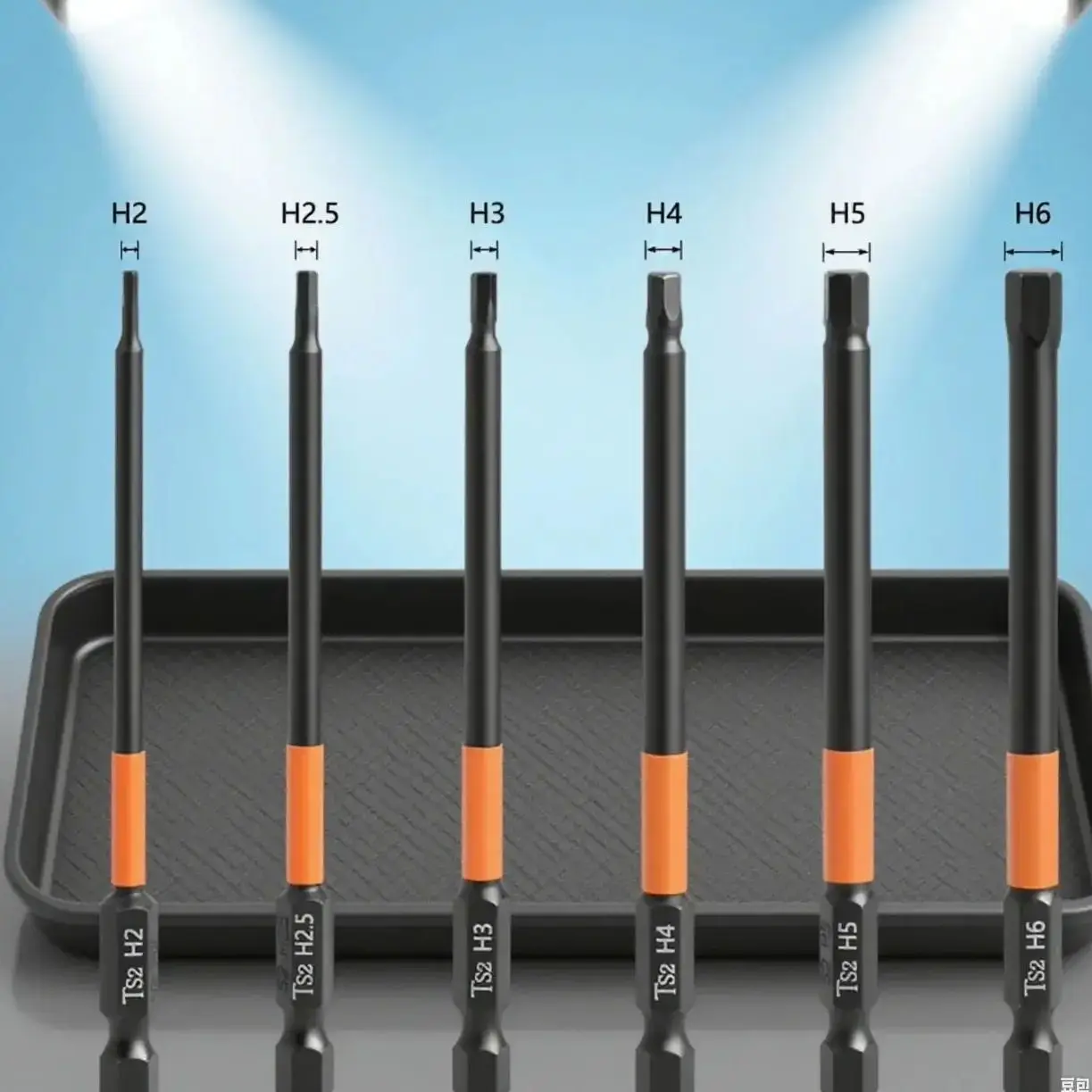 1pc Hex Head Screwdriver Bit Quick Change Impacts Driver Magnetic Screw Driver Drills H-2 2.5 H3 H4 H5 H6 100mm Length