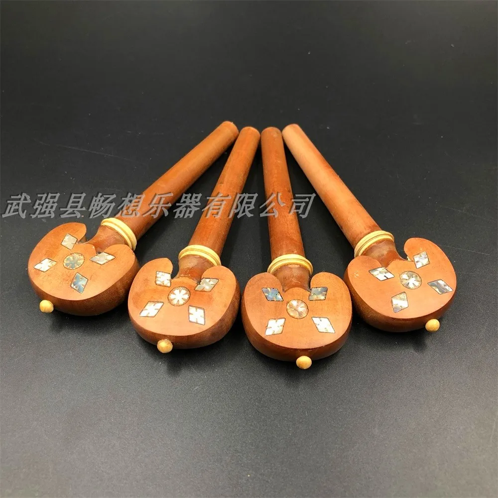 4/4 cello Fittings,4pcs inlay shell Jujube wood pegs