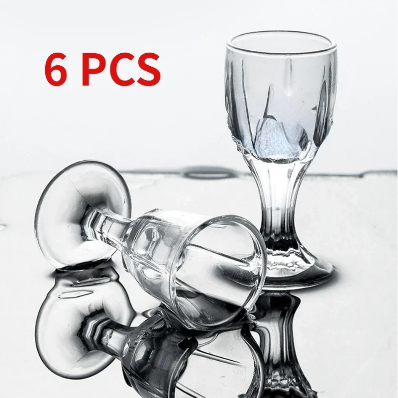 6 stücke Schnaps Glas 10 ml Kleine Kapazität Glas Spirituosen Tasse Becher Spirituosen Tasse Wein Spender Großhandel Drink Transparent Tassen