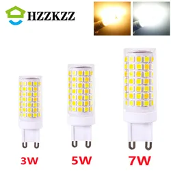 Bombilla de lámpara LED G9 AC 220V 3W 5W 7W 2835 SMD Chip bombilla LED de cerámica reemplaza el halógeno G9 para candelabro de ahorro de energía