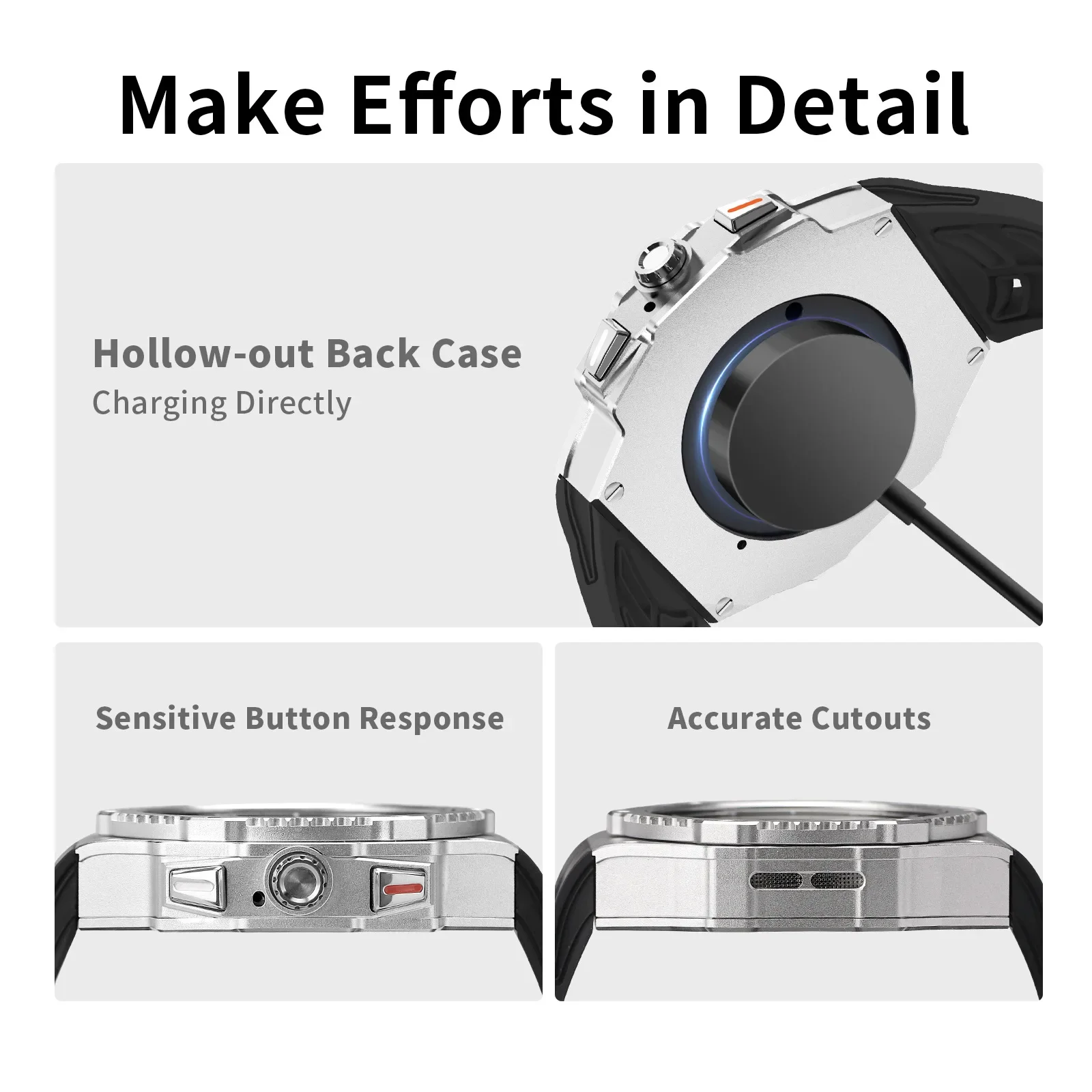 Alloy Metal Case Rubber Band For Samsung Watch 8 Classic 46mm Luxury Modification Kit For Galaxy Watch 8 Classic Kit Accessories