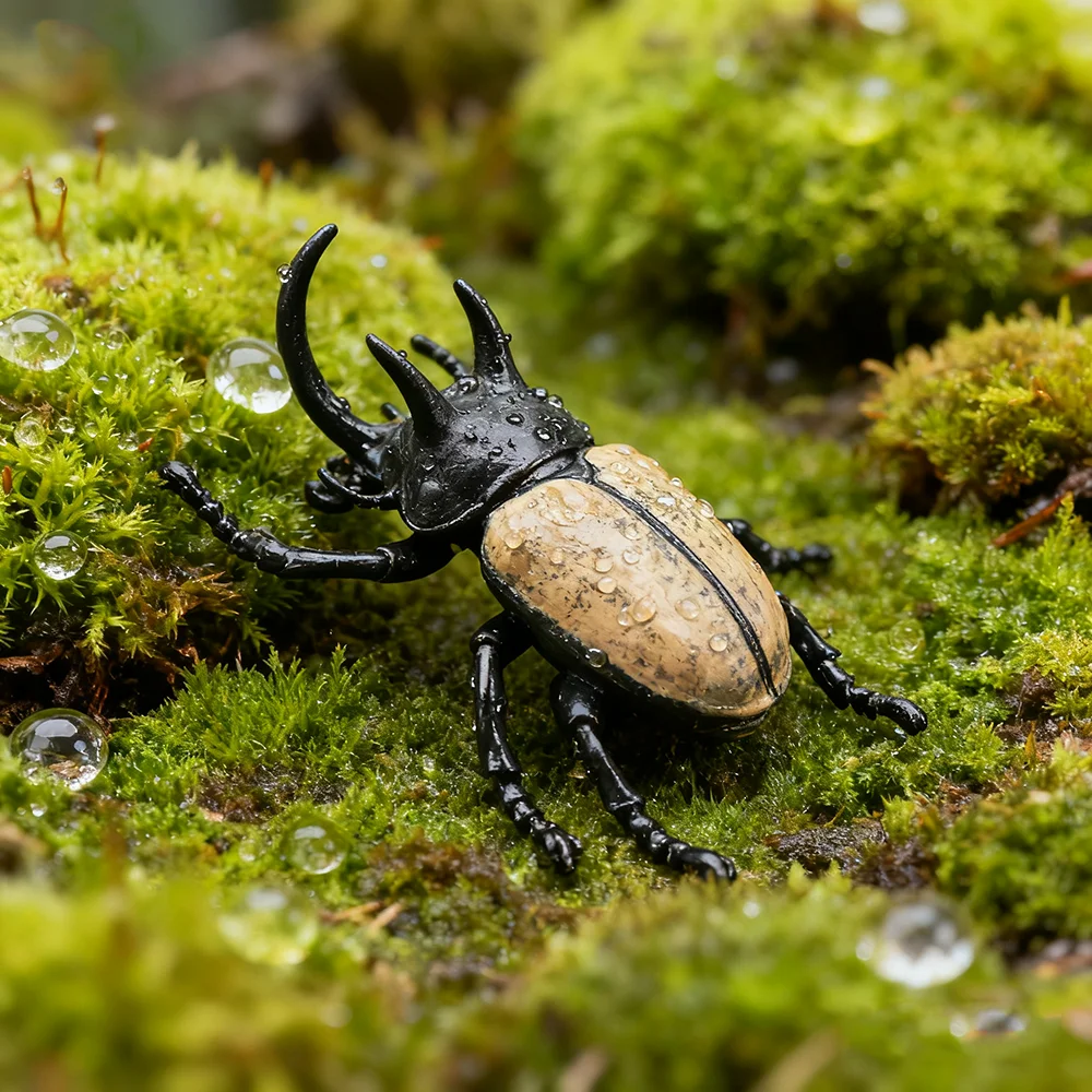 Toymany محاكاة الحشرات وخمسة قرون وحيد القرن خنفساء نماذج للحيوانات لعبة شخصيات صغيرة دمى عمل التماثيل لعب الأطفال هدية