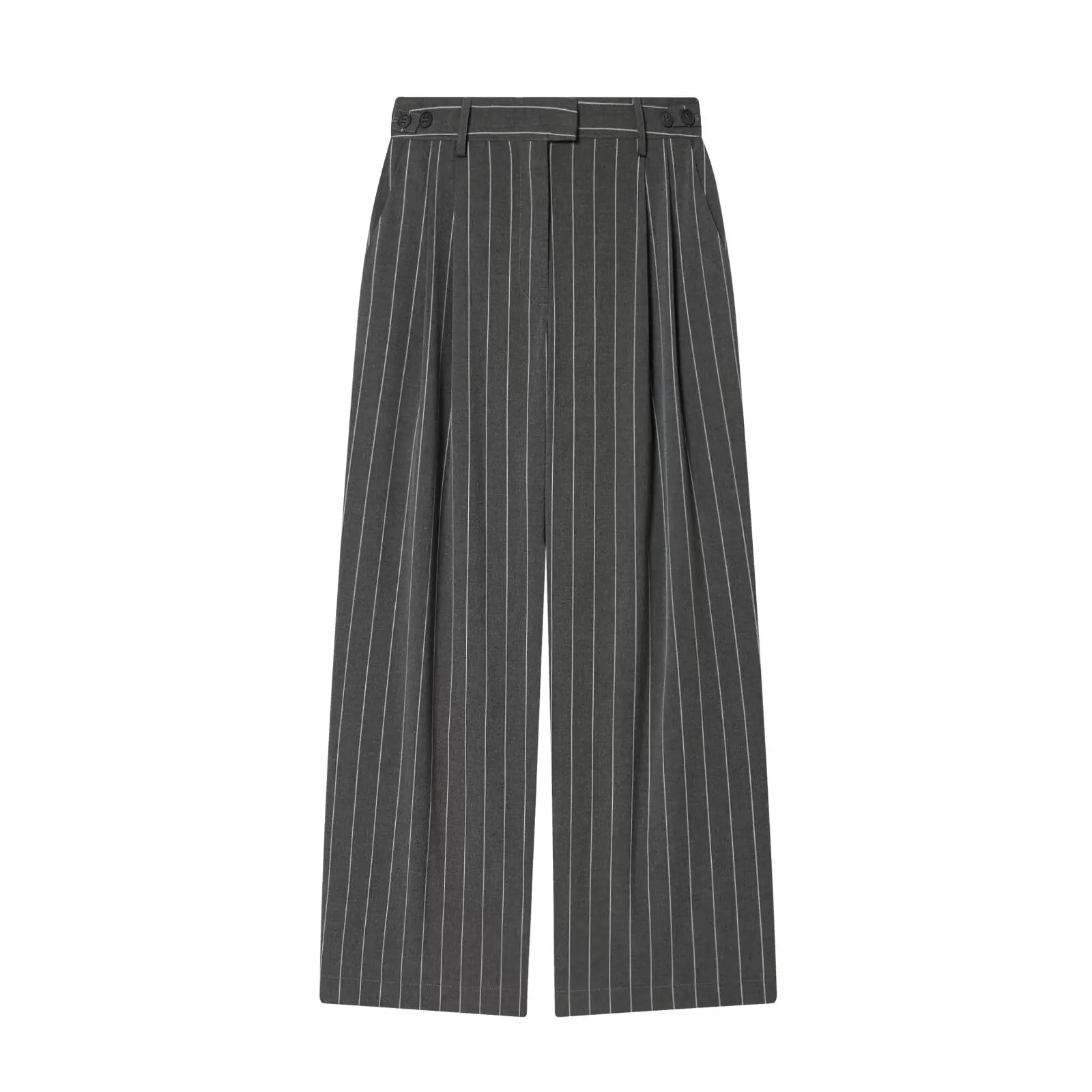 

Women's High Waist Slimming Striped Wide Leg Pants Casual Straight Cut Long Trousers Fashionable Commute Spring Season