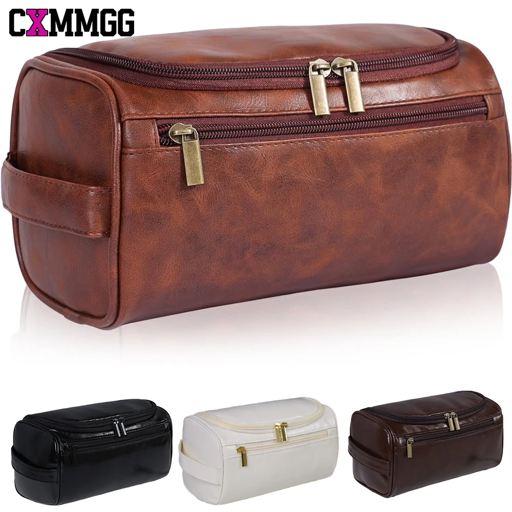

1PCS Leather Toiletry Bag for Men, Travel Dopp Kit Bag, Gift for Groomsmen, Father's Day, Wedding, Birthday, Husband, Grandpa