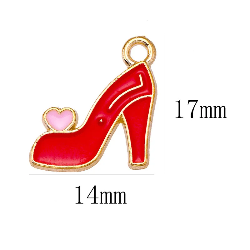 20 pcs/lot Fashion Gold High-heeled Shoes Pendant Making Accessories Charms for Women, Earrings/Necklace Handmade DIY Jewelry