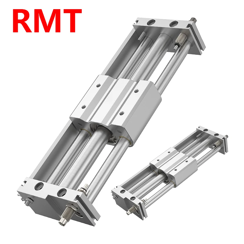 RMT Rodless Air Pneumatic Cylinder With Guide Rail Slide Table Bumper Long Stroke RMT16/20/25/32/40-100/200/300/500-1500S
