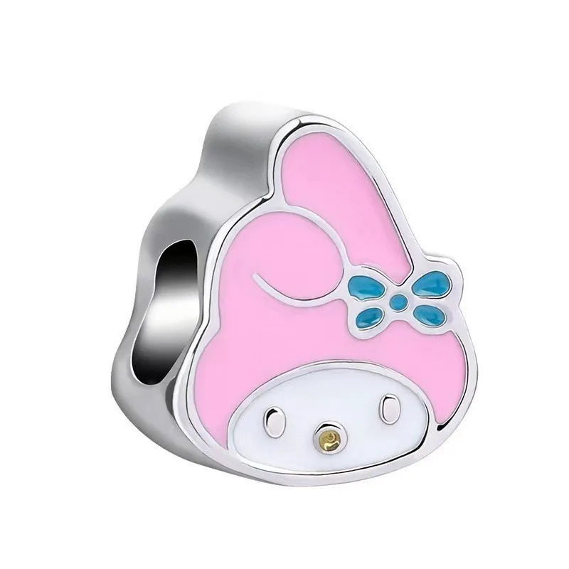 Sanrio Hello Kitty Melody encantadores cuentas de aceite de goteo de dibujos animados compatibles con pulseras Pandora originales accesorios de joyería DIY coloridos