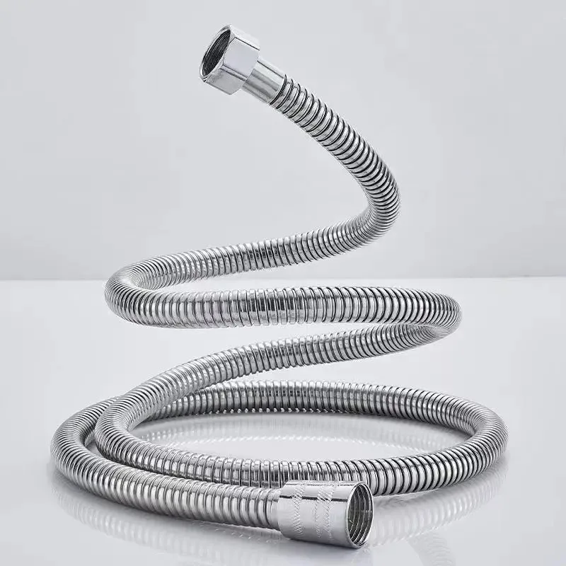 Stainless Steel Shower Hose Explosion-proof Showerhead Water Pipe Electroplated Metal Corrugated Pipe