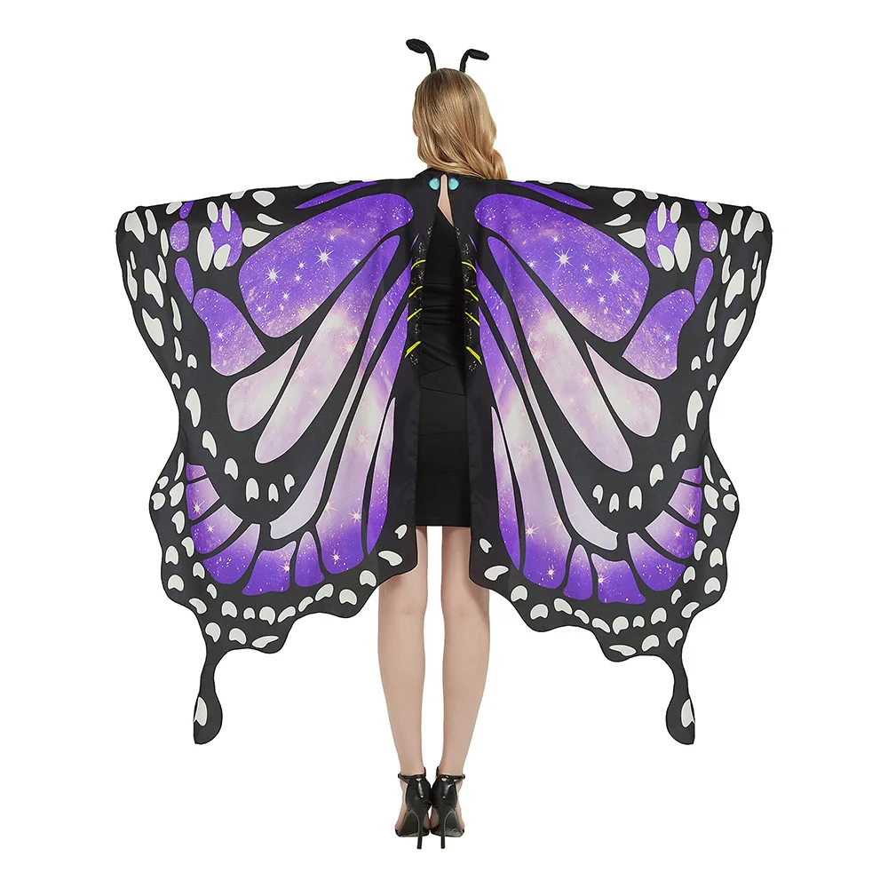 New Butterfly Cloak Butterfly Cloak Halloween Gradient Colorful Dance Decoration Butterfly Wings Female Performance Purple