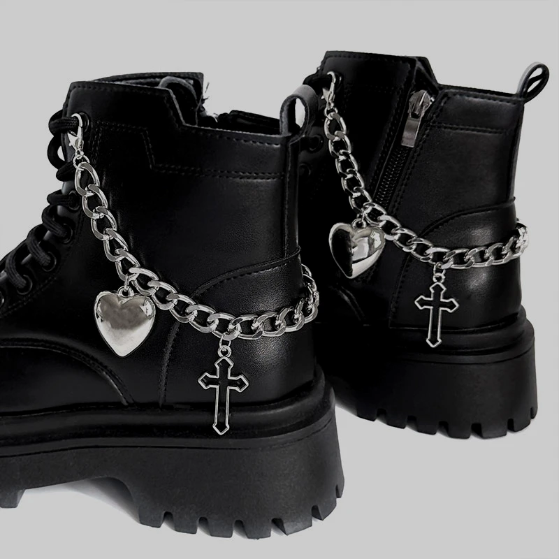 1pc Metal Hollow Stars Shoes Chain Large Heart Pendant Boots Buckles Women Shoe Decor Accessories Diy Fashion Party Jewelry Gift
