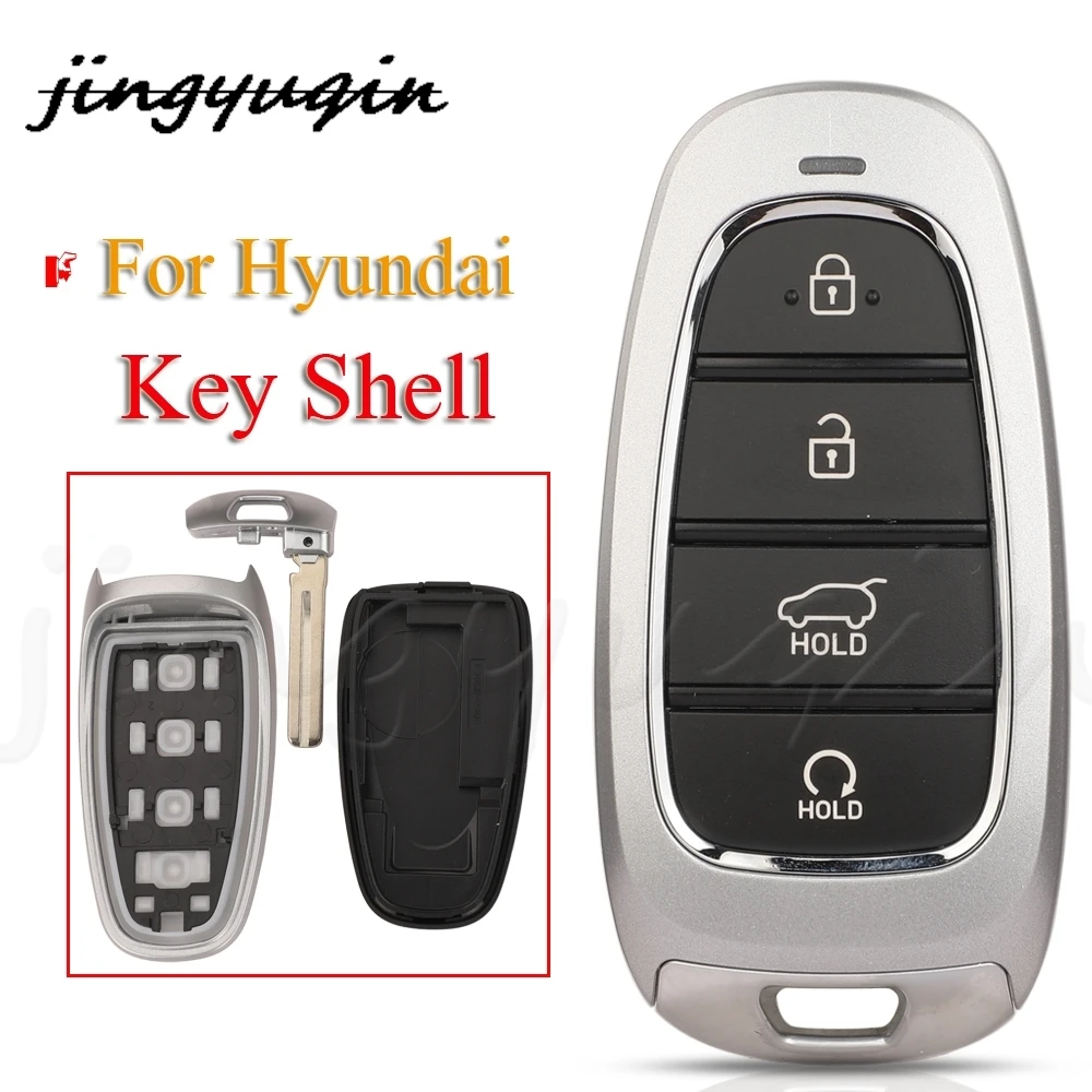 

jingyuqin 4Buttons Remote Smart Car Key Shell Case Fob For Hyundai Tucson Solaris Sonata Hybrid NEXO NX4 ix35 i40 i30