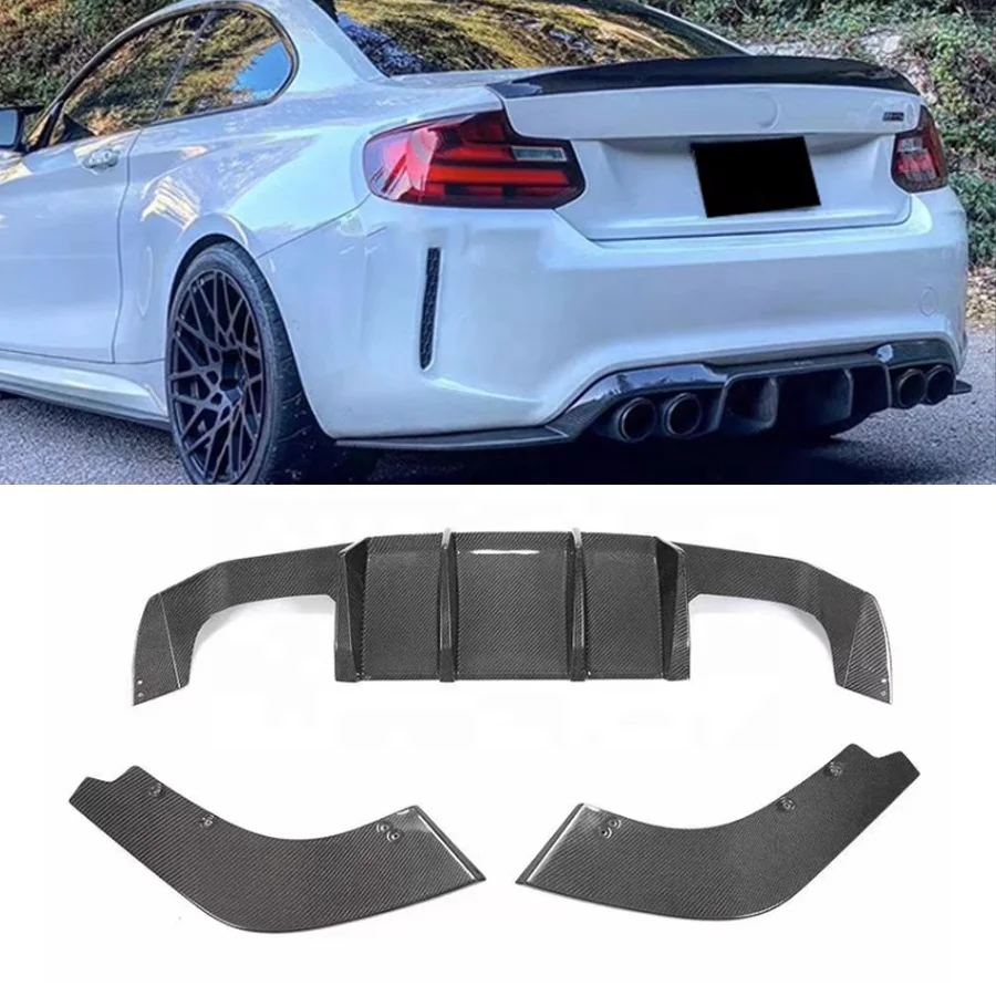 V Style Carbon Fiber Rear Bumper Lip For BMW M2 M2C F87 Rear Bumper Splitter Lip Diffuser auto parts