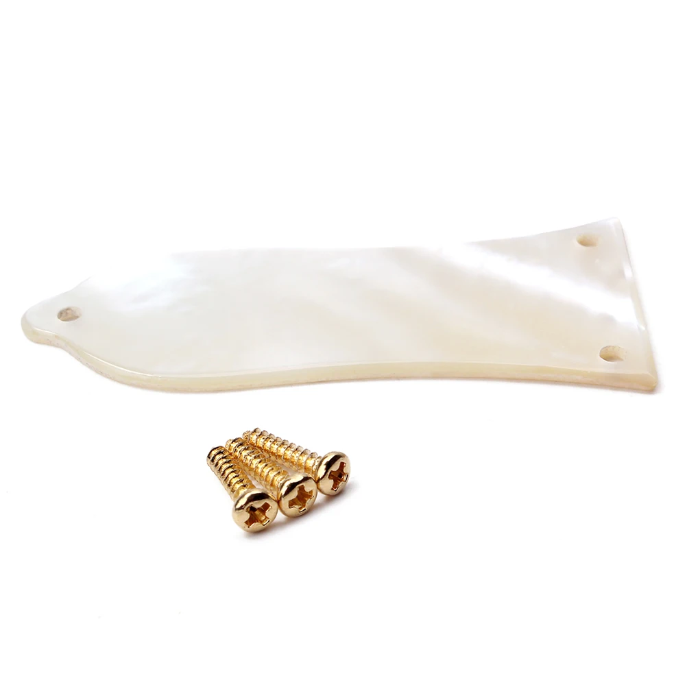 

Electric Guitar Truss Rod Cover White Shell Skirt 182mm 4968mm 3 Holes Screws Parts Hole Bass Guitar Accessories
