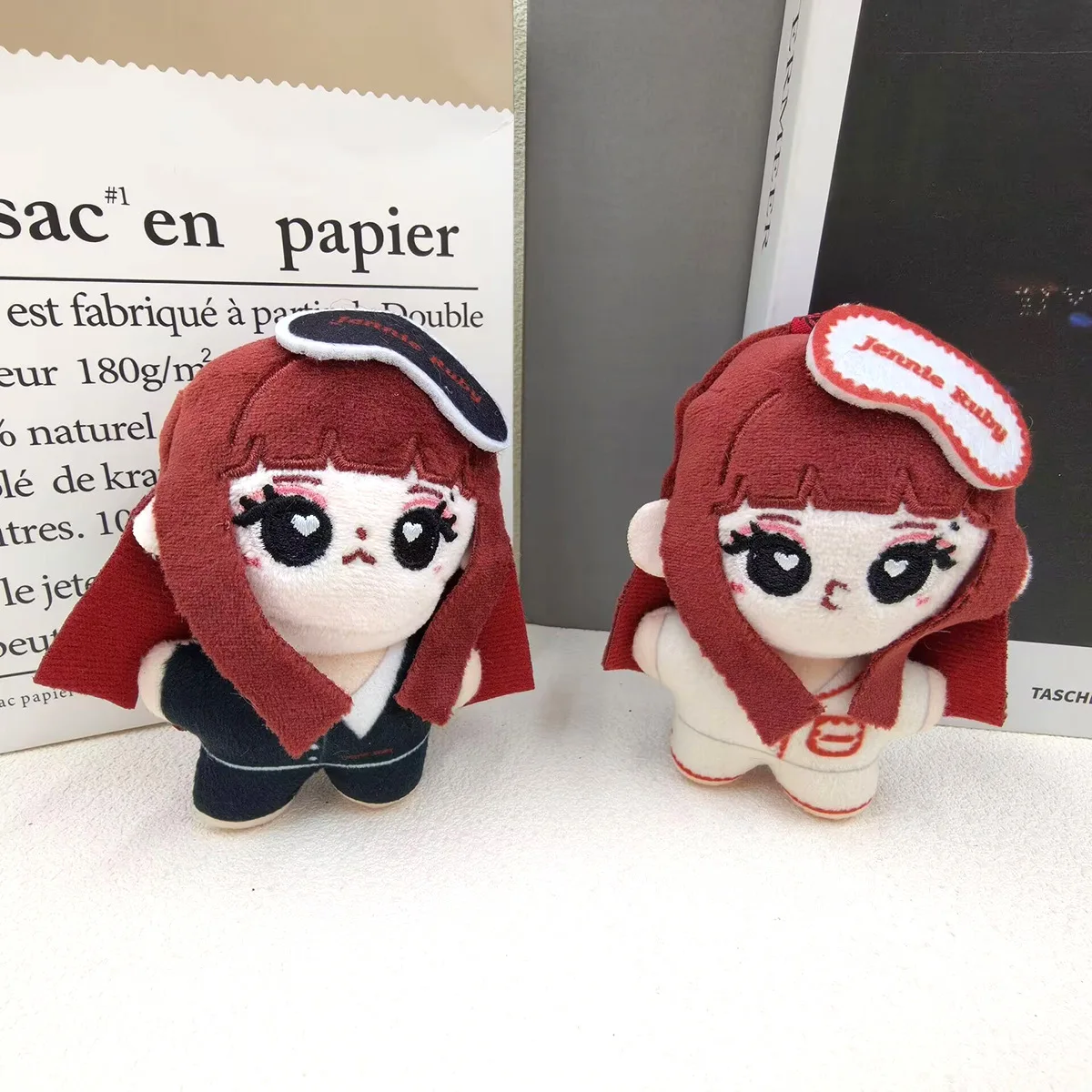 Ruby Red Hair Jenny Cartoon Plush Keychain Cute Girl Stuffed Doll Pendant Backpack Bag Charm Gift