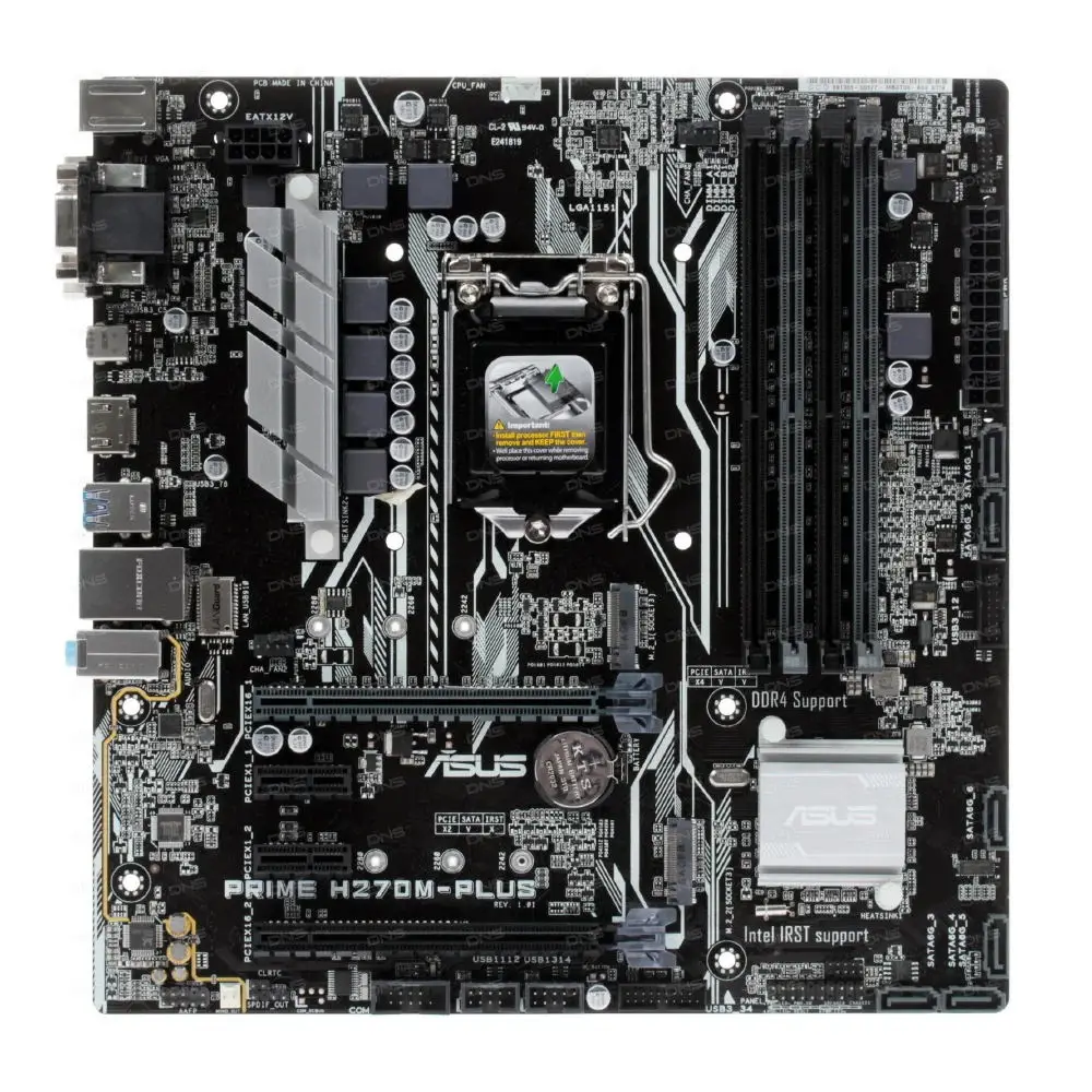 Imagem -02 - Asus-prime H270m-plus Motherboard Lga 1151 Intel H270 Suporte I36300 I5-6500 I57500 I7-7700 G3900 G4600 Cpu Pci-e 3.0 M.2