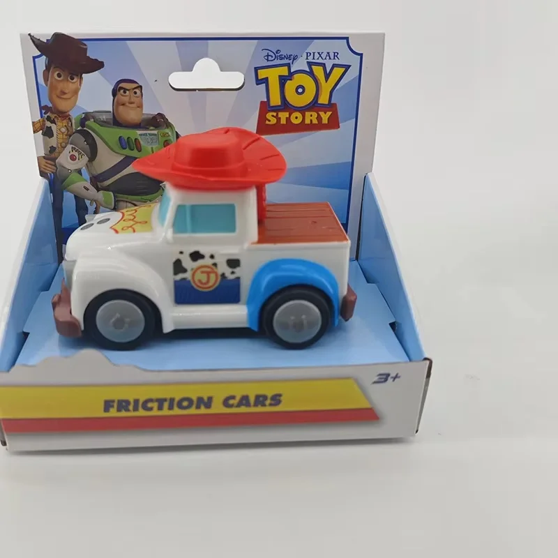 Toy Story-coche de juguete inercial para niños, juguetes Buzz Lightyear Woody Jessie Rex, modelos de dibujos animados alienígenos, colección de ruedas gratis, regalo para niños
