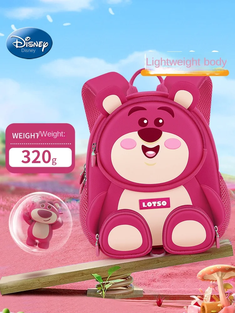 Disney Girl Kindergarten Backpack Lotso Student Shoulder Orthopedic School Bag Light Water Proof Kids Gifts Mochilas Escolares