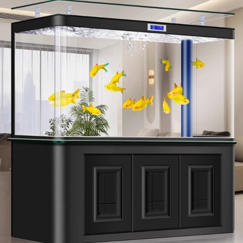 Light luxury explosion-proof glass fish tank medium and large bottom filter living room High Quality